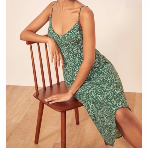 REFORMATION NWT Green Floral Alexandra Midi Dress *Wyoming Print 10 - Picture 2 of 14
